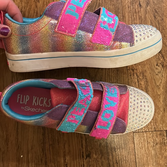 Skechers Flip Kicks Reverse Sequins Twinkle Toes Sneaker 3.5 Youth - Picture 9 of 10